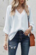 Load image into Gallery viewer, V Neck 3/4 Sleeve High Low Hem Shirt