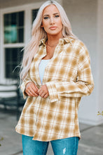 Load image into Gallery viewer, Plaid Button Front Shacket