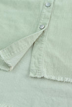Load image into Gallery viewer, Green Frayed Boyfriend Corduroy Shacket