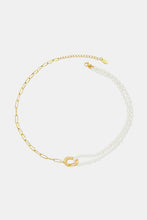 Load image into Gallery viewer, Half Pearl Half Chain Necklace