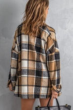 Load image into Gallery viewer, Double Take Plaid Dropped Shoulder Pocketed Shirt Jacket