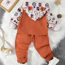 Load image into Gallery viewer, Long Sleeve Cat Pattern Hoodie and Pants Set