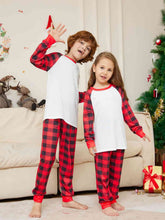 Load image into Gallery viewer, Raglan Sleeve Top and Plaid Pants Set