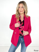 Load image into Gallery viewer, Rose Wavy Collar Single Button Blazer