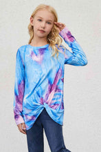 Load image into Gallery viewer, Girls Tie-Dye Twist Front Long Sleeve Top