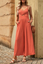 Load image into Gallery viewer, Smocked Spaghetti Strap Wide Leg Jumpsuit