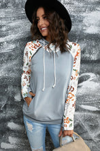 Load image into Gallery viewer, Printed Drawstring Detail Raglan Sleeve Hoodie