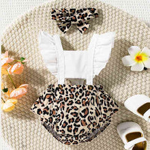 Load image into Gallery viewer, Leopard Print Cutout Square Neck Romper