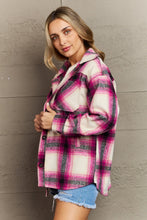 Load image into Gallery viewer, Zenana By The Fireplace Oversized Plaid Shacket in Magenta
