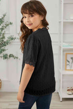 Load image into Gallery viewer, Girls Swiss Dot Spliced Lace Blouse