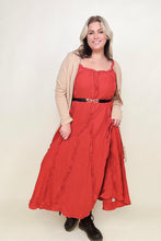Load image into Gallery viewer, Davi & Dani Ruffle Detail Midi Sundress (Without Belt)