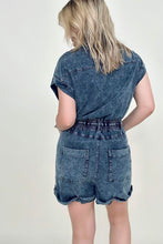 Load image into Gallery viewer, White Birch Short Sleeve Buttoned Front Woven Romper