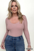 Load image into Gallery viewer, Fawnfit Ribbed Built-In Bra Long Sleeve Bodysuit