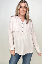 Load image into Gallery viewer, Zenana Gauze Split Neck Button Front Top