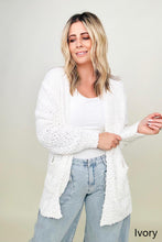 Load image into Gallery viewer, Zenana Long Sleeve Popcorn Sweater Cardigan with Pockets