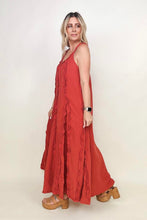 Load image into Gallery viewer, Davi & Dani Ruffle Detail Midi Sundress (Without Belt)
