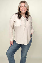 Load image into Gallery viewer, Zenana Gauze Split Neck Button Front Top