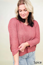 Load image into Gallery viewer, Petal Dew Round Neck Light Knit Sweater