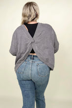 Load image into Gallery viewer, Twist Detail Reversible Oversized Sweatshirt With Pockets