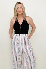Load image into Gallery viewer, Geo Stripe Smocked Waist Wide Leg Pants