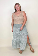 Load image into Gallery viewer, Heyson Smocked Waist Ditsy Floral Midi Skirt with Slit