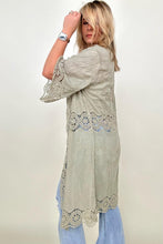 Load image into Gallery viewer, Leto Crochet Open Patch Longline Kimono