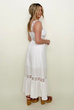 Load image into Gallery viewer, White Floral Openwork Strap Maxi Dress