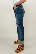 Load image into Gallery viewer, Judy Blue Mid-Rise Destroy & Single Cuff Dad Jean Straight Jeans