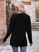 Load image into Gallery viewer, Double Take Buttoned Notched Neck Long Sleeve Top