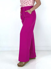 Load image into Gallery viewer, White Birch High Waist Solid Woven Wide Leg Pants With String
