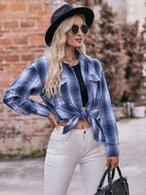Load image into Gallery viewer, Plaid Dropped Shoulder Longline Shirt
