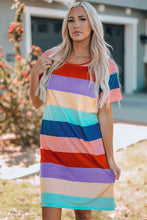 Load image into Gallery viewer, Women Color Block Side Slit Mini Dress