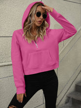 Load image into Gallery viewer, Raglan Sleeve Zip-Up Hoodie with Pocket