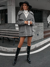 Load image into Gallery viewer, Double Take Zip-Up Collared Teddy Jacket
