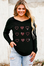 Load image into Gallery viewer, Heart V-Neck Long Sleeve Tee
