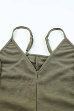 Load image into Gallery viewer, Waffle Knit V-Neck Tank Jumpsuit With Pockets