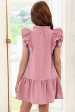 Load image into Gallery viewer, Tie Neck Flutter Sleeve Dress