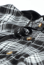 Load image into Gallery viewer, Plaid Drawstring Hooded Shirt Jacket