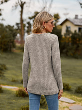 Load image into Gallery viewer, Ribbed V-Neck Long Sleeve Tee