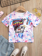 Load image into Gallery viewer, Graphic Tie-Dye Round Neck Short Sleeve Tee