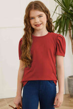 Load image into Gallery viewer, Round Neck Puff Sleeve T-Shirt