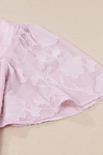 Load image into Gallery viewer, Floral Textured Ruffled Half Sleeve Babydoll Top