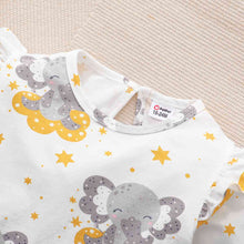 Load image into Gallery viewer, Printed Round Neck Ruffle Shoulder Dress