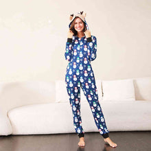 Load image into Gallery viewer, Snowman Print Hooded Jumpsuit