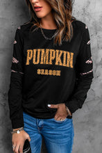 Load image into Gallery viewer, Leopard PUMPKIN SEASON Graphic Ripped Sleeve Sweatshirt