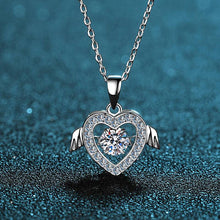 Load image into Gallery viewer, Wing Heart-Shaped Moissanite Pendant Necklace