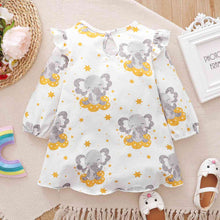 Load image into Gallery viewer, Printed Round Neck Ruffle Shoulder Dress