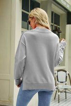 Load image into Gallery viewer, Lip Graphic Slit Dropped Shoulder Sweater