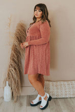 Load image into Gallery viewer, Green Plus Mineral Washed Ribbed Henley Dress