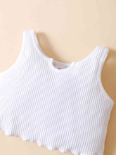 Load image into Gallery viewer, Girls Ribbed Notched Tank and Bow Detail Shorts Set